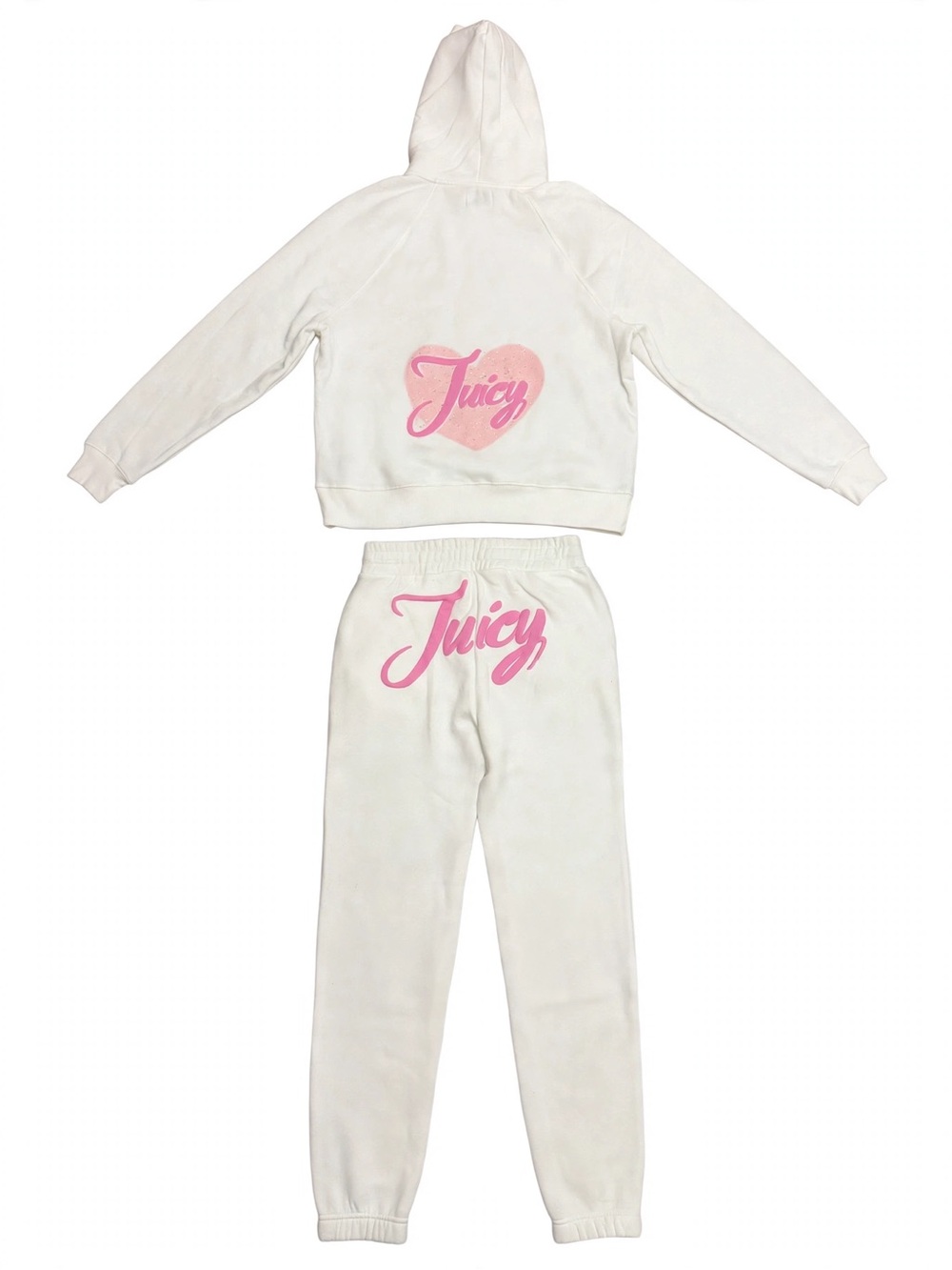 Juicy Couture White Hoodie & Joggers with Pink Logo